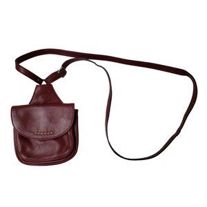 Sundance burgundy leather mini crossbody bag . made in Italy